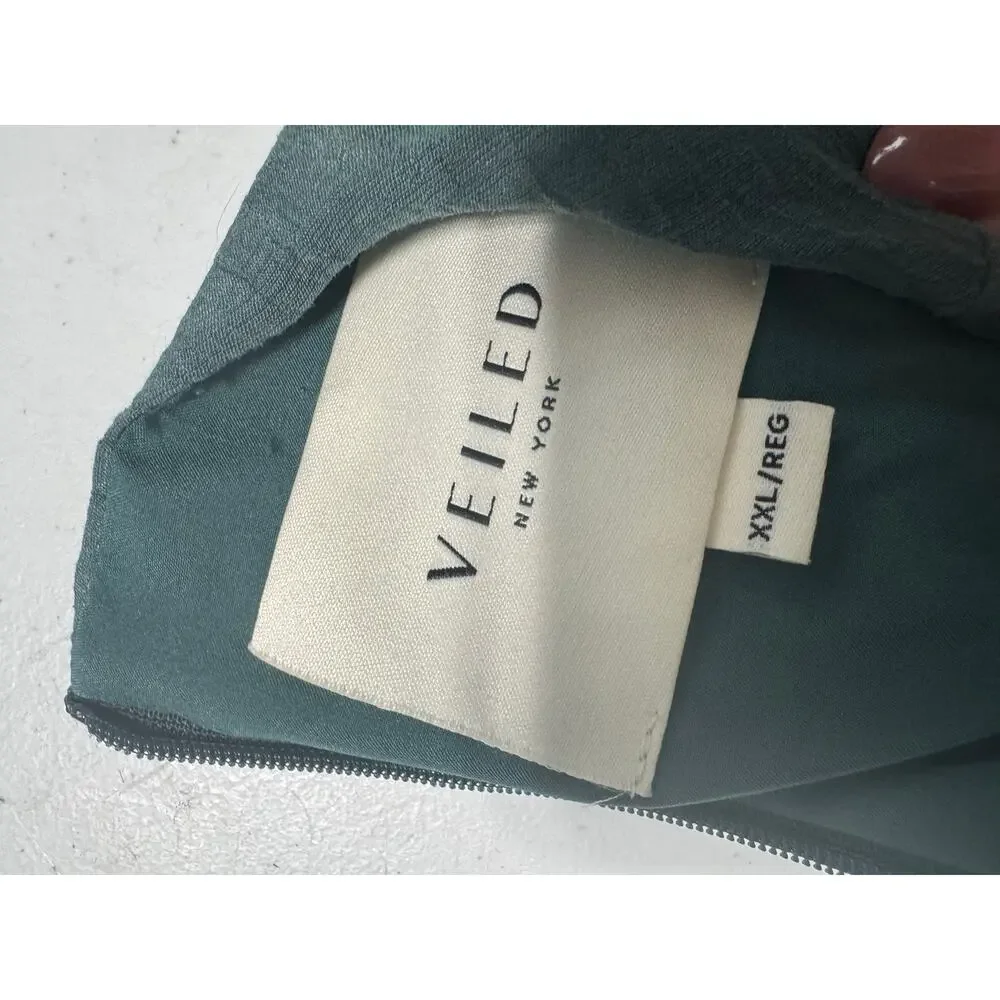VEILED Medina Textured Maxi Dress Modest Sage Size XXL